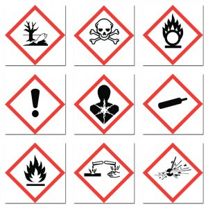 chemical label hazard symbols